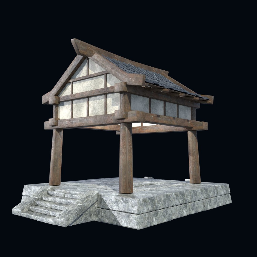 Asian Structures 3D Model – Low Poly Game-Ready Collection, FBX & OBJ - View 7