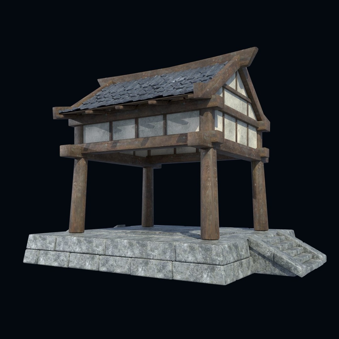 Asian Structures 3D Model – Low Poly Game-Ready Collection, FBX & OBJ - View 8