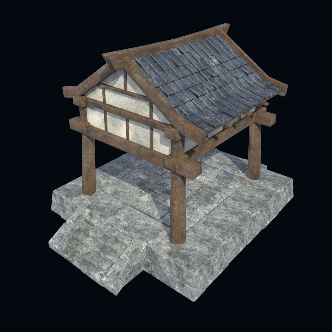 Asian Structures 3D Model – Low Poly Game-Ready Collection, FBX & OBJ - View 9