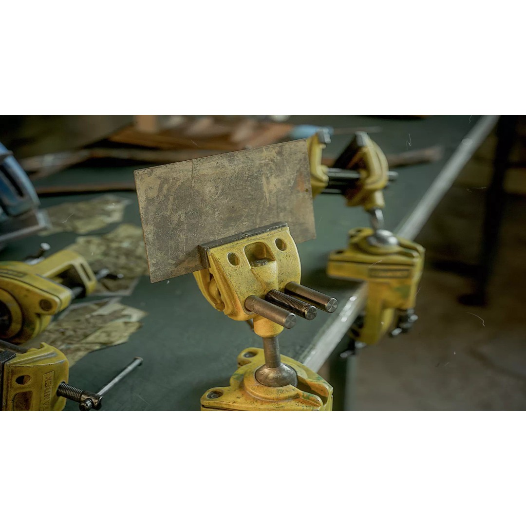 Used Vintage Clamping Vise 3D Model – Low Poly Game Asset, FBX - View 6