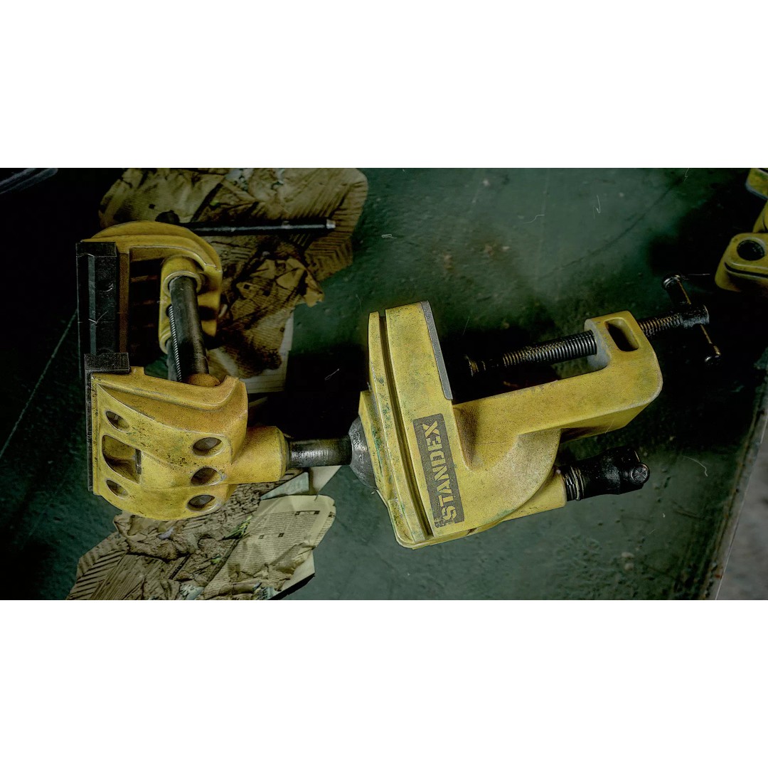 Used Vintage Clamping Vise 3D Model – Low Poly Game Asset, FBX - View 8