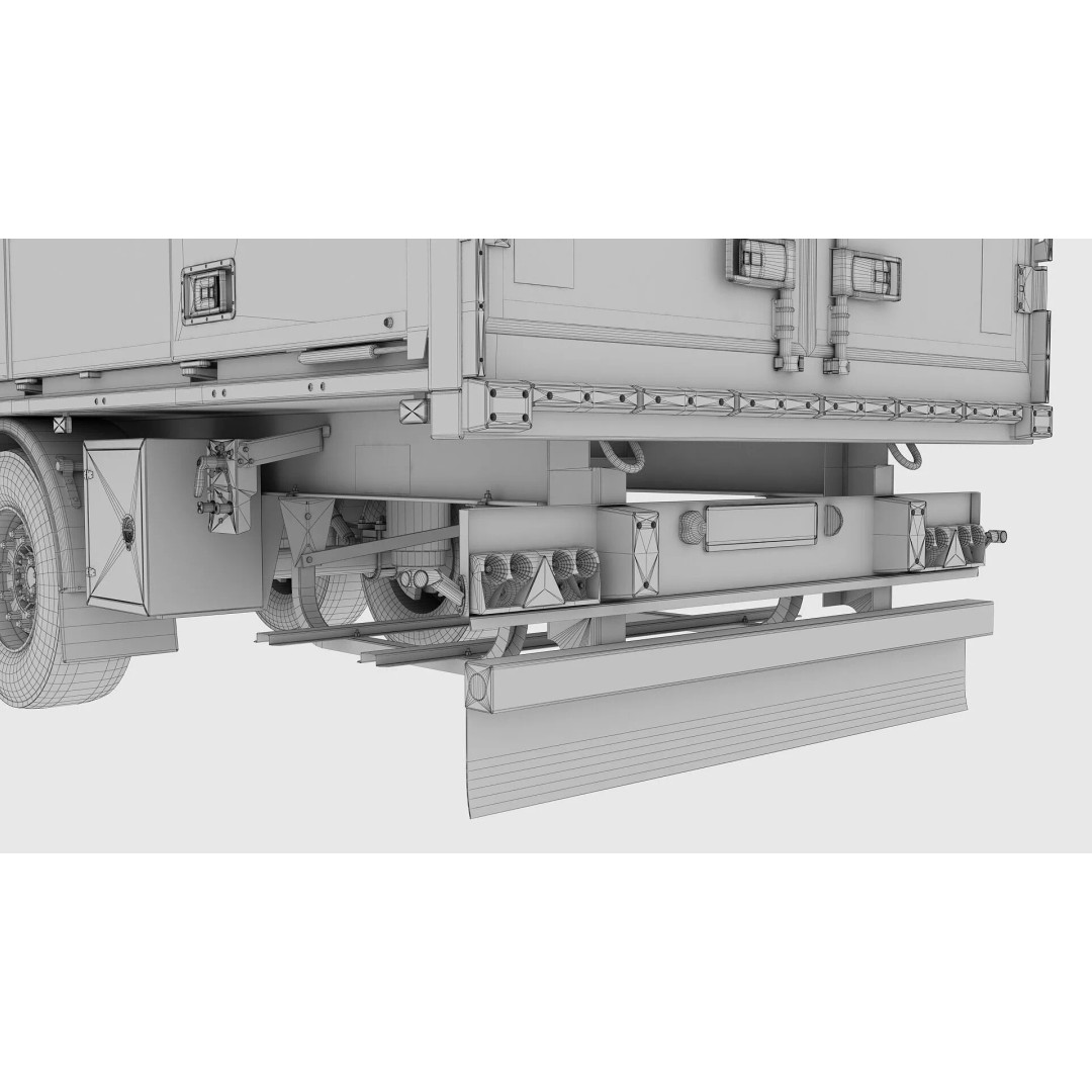 Box Semitrailer Side Doors 3D Model – Realistic PBR Asset, FBX, OBJ - View 21