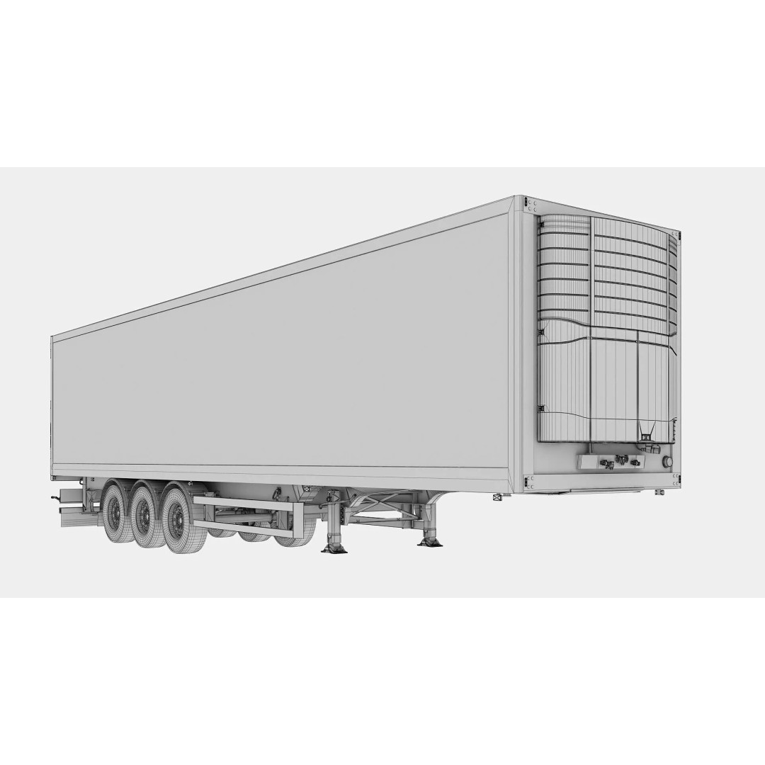 Box Semitrailer Side Doors 3D Model – Realistic PBR Asset, FBX, OBJ - View 22