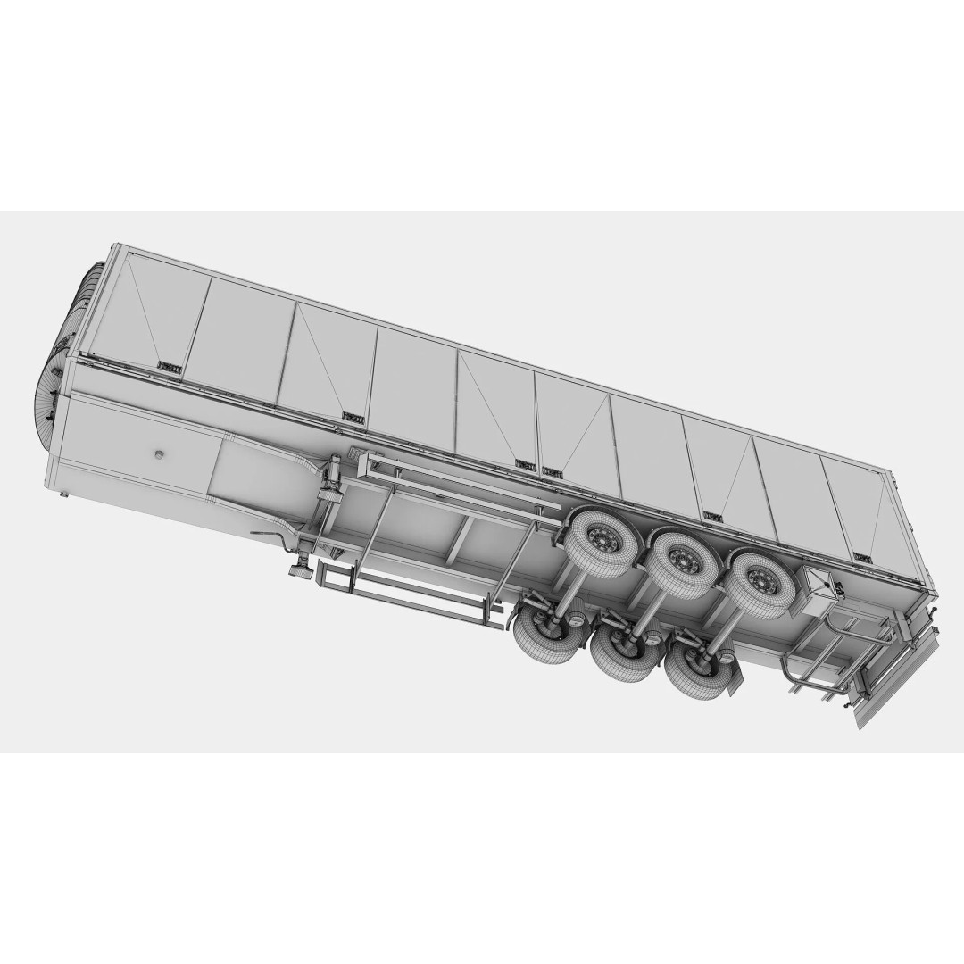 Box Semitrailer Side Doors 3D Model – Realistic PBR Asset, FBX, OBJ - View 23