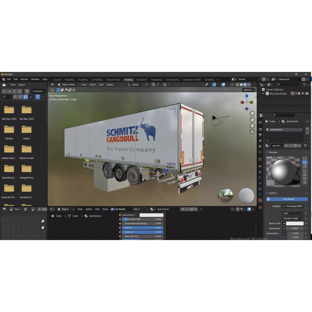 Box Semitrailer Side Doors 3D Model – Realistic PBR Asset, FBX, OBJ - View 24