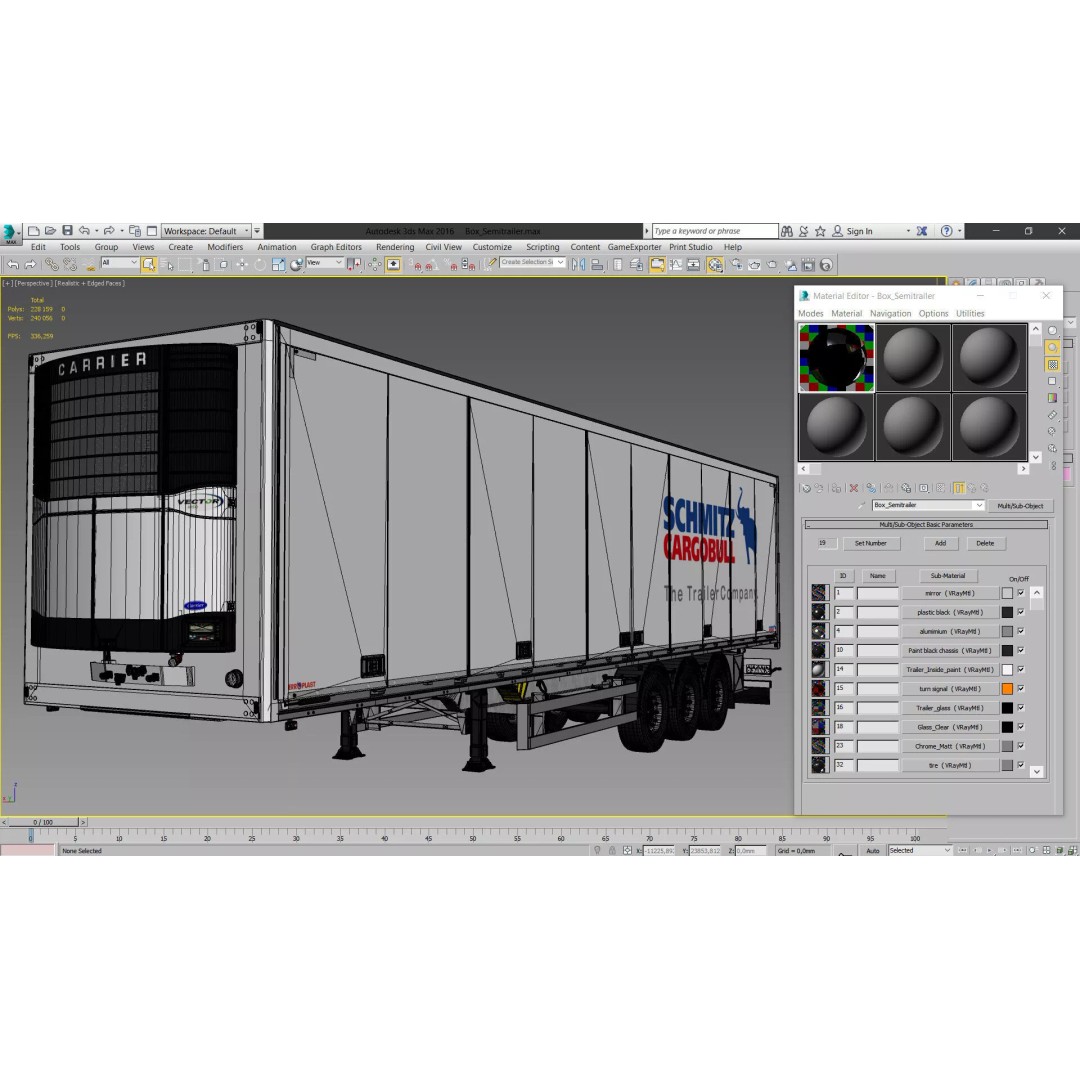 Box Semitrailer Side Doors 3D Model – Realistic PBR Asset, FBX, OBJ - View 25