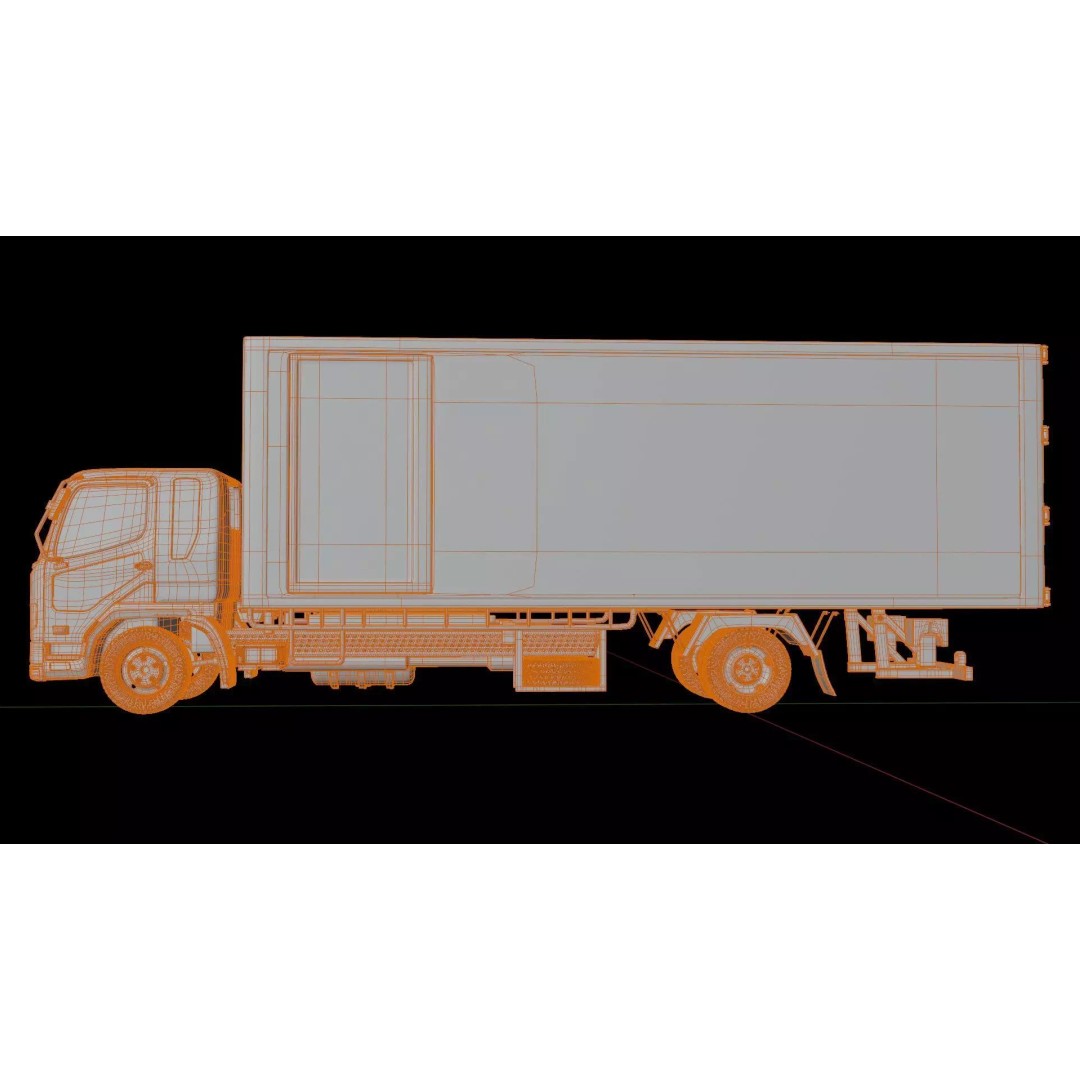 Mitsubishi Fuso Fighter Cargo Truck 3D Model – Rigged PBR Asset, FBX/OBJ - View 12