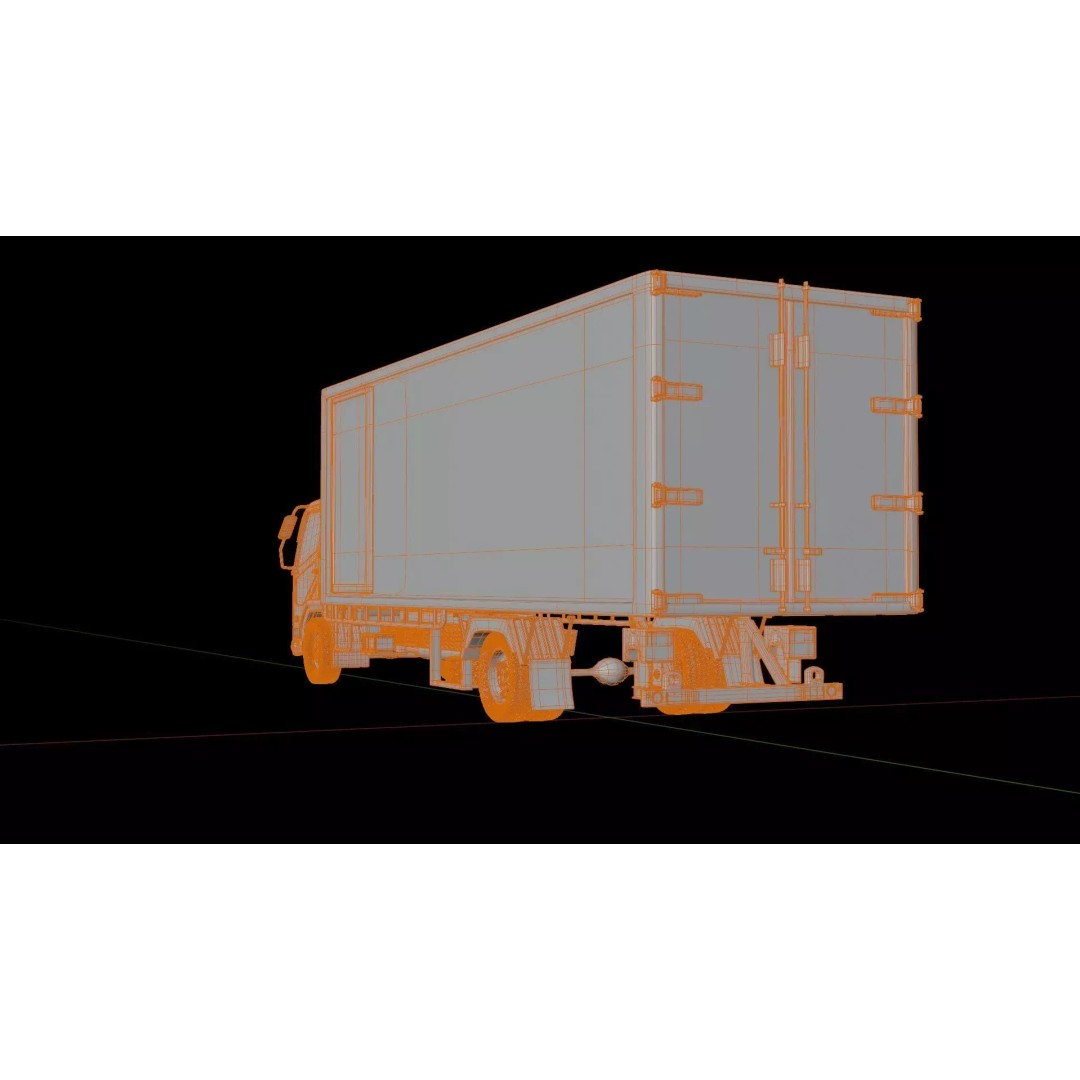 Mitsubishi Fuso Fighter Cargo Truck 3D Model – Rigged PBR Asset, FBX/OBJ - View 19