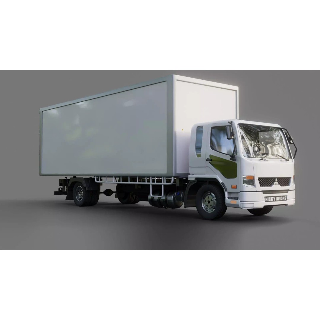Mitsubishi Fuso Fighter Cargo Truck 3D Model – Rigged PBR Asset, FBX/OBJ - View 21