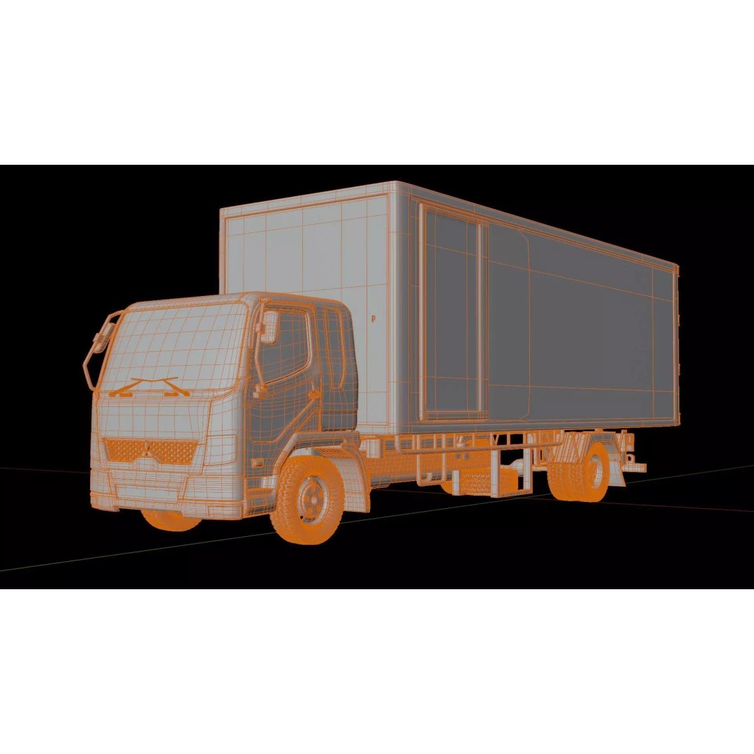 Mitsubishi Fuso Fighter Cargo Truck 3D Model – Rigged PBR Asset, FBX/OBJ - View 4