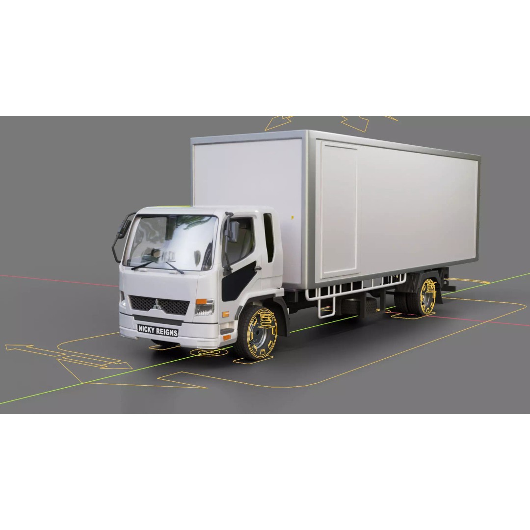 Mitsubishi Fuso Fighter Cargo Truck 3D Model – Rigged PBR Asset, FBX/OBJ - View 5