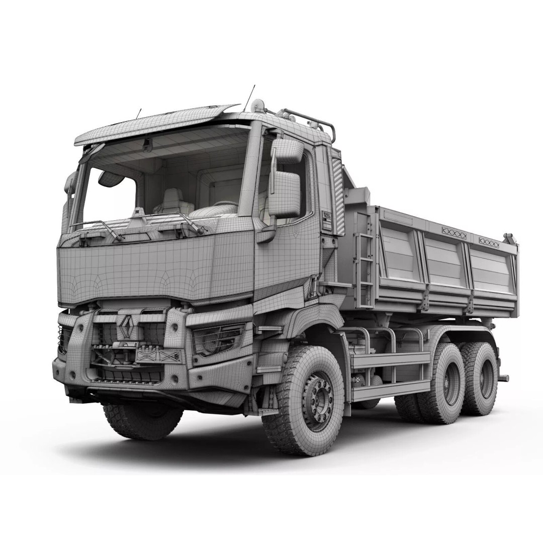 Renault K-Series 6X4 3D Model – High Poly Truck Asset, FBX & OBJ - View 14