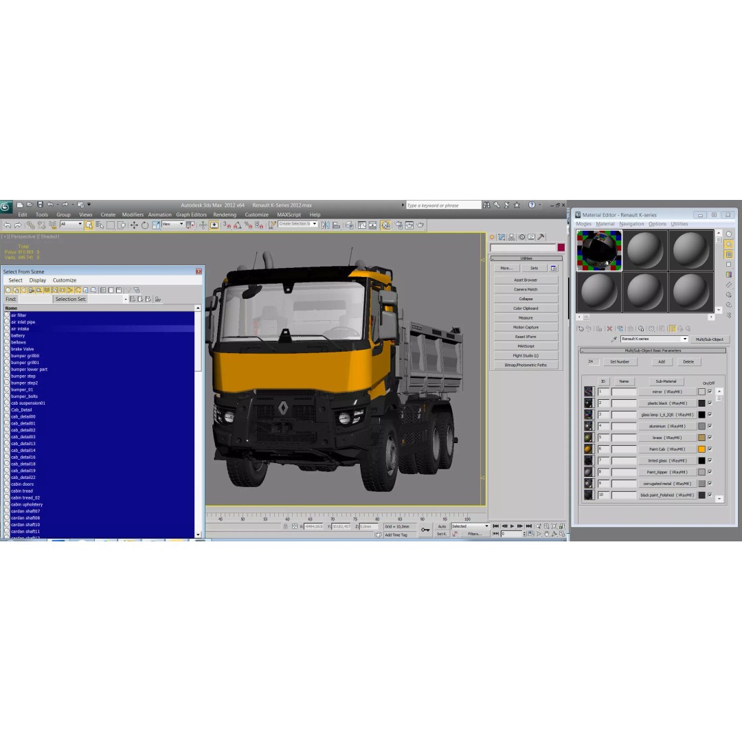 Renault K-Series 6X4 3D Model – High Poly Truck Asset, FBX & OBJ - View 15