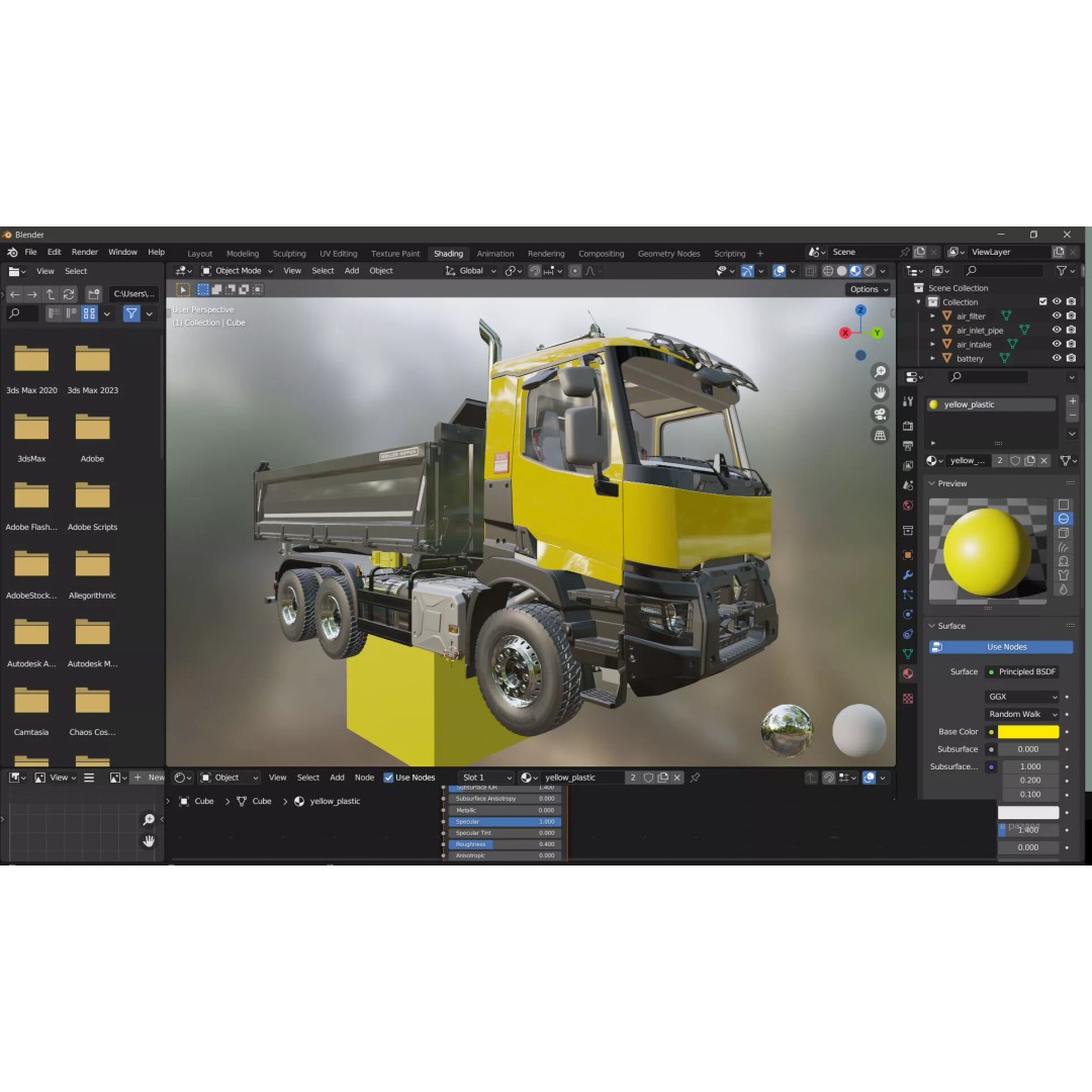 Renault K-Series 6X4 3D Model – High Poly Truck Asset, FBX & OBJ - View 7