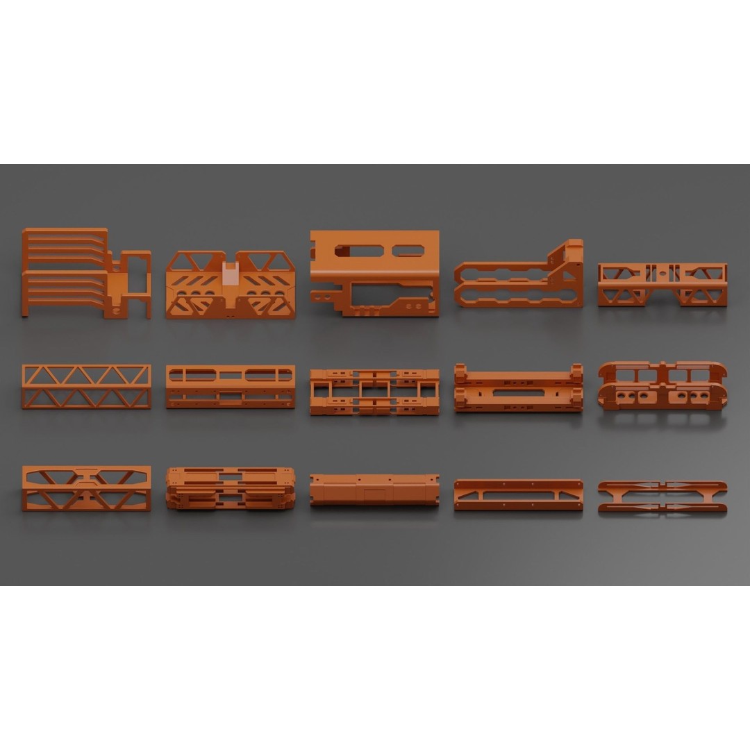 Hard Surface Framing 3D Model – Sci-Fi Kitbash, UV Mapped, FBX - View 3