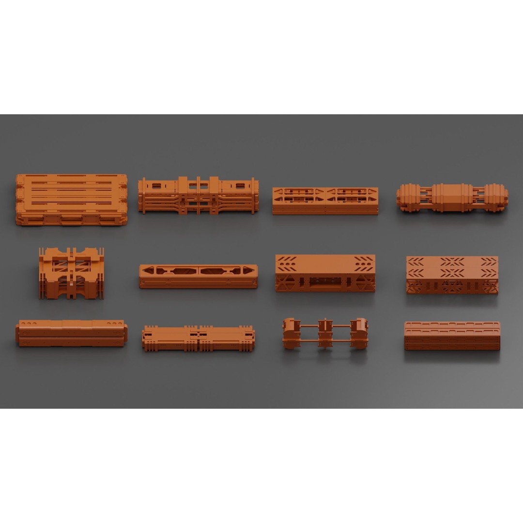 Hard Surface Framing 3D Model – Sci-Fi Kitbash, UV Mapped, FBX - View 5