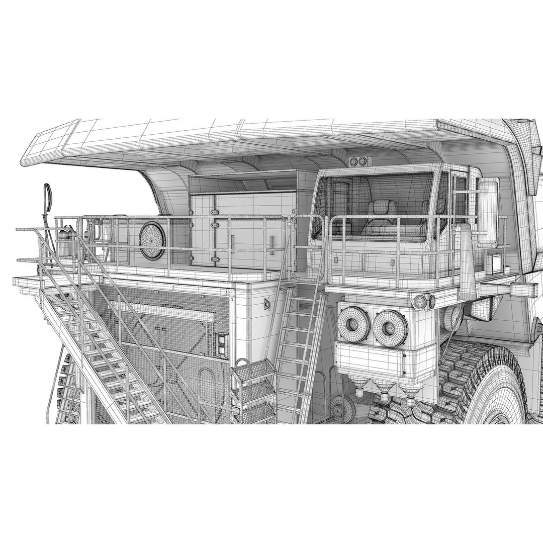 Off Highway Mining Dump Truck 3D Model – High Poly Game Asset, FBX, OBJ