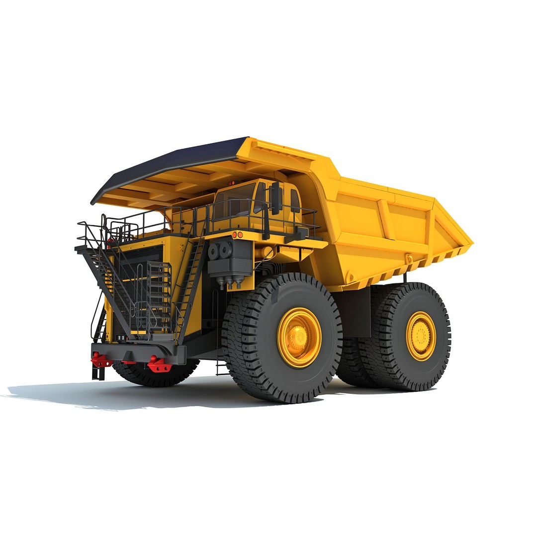 Off Highway Mining Dump Truck 3D Model – High Poly Game Asset, FBX, OBJ - View 10