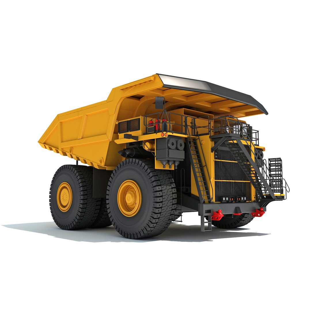 Off Highway Mining Dump Truck 3D Model – High Poly Game Asset, FBX, OBJ - View 11
