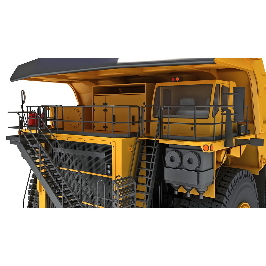 Off Highway Mining Dump Truck 3D Model – High Poly Game Asset, FBX, OBJ - View 13