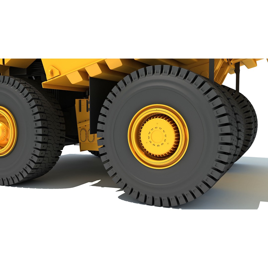 Off Highway Mining Dump Truck 3D Model – High Poly Game Asset, FBX, OBJ - View 16