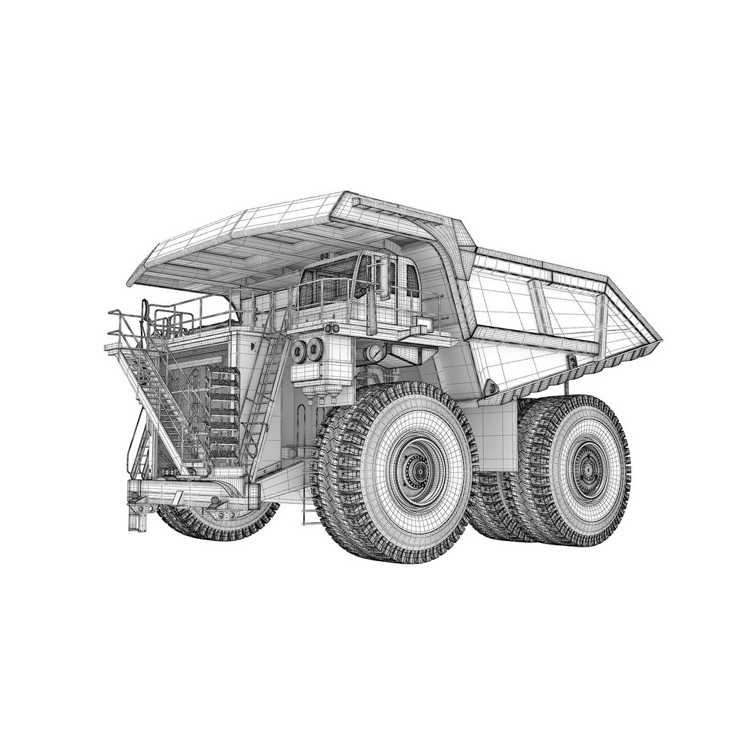 Off Highway Mining Dump Truck 3D Model – High Poly Game Asset, FBX, OBJ - View 18