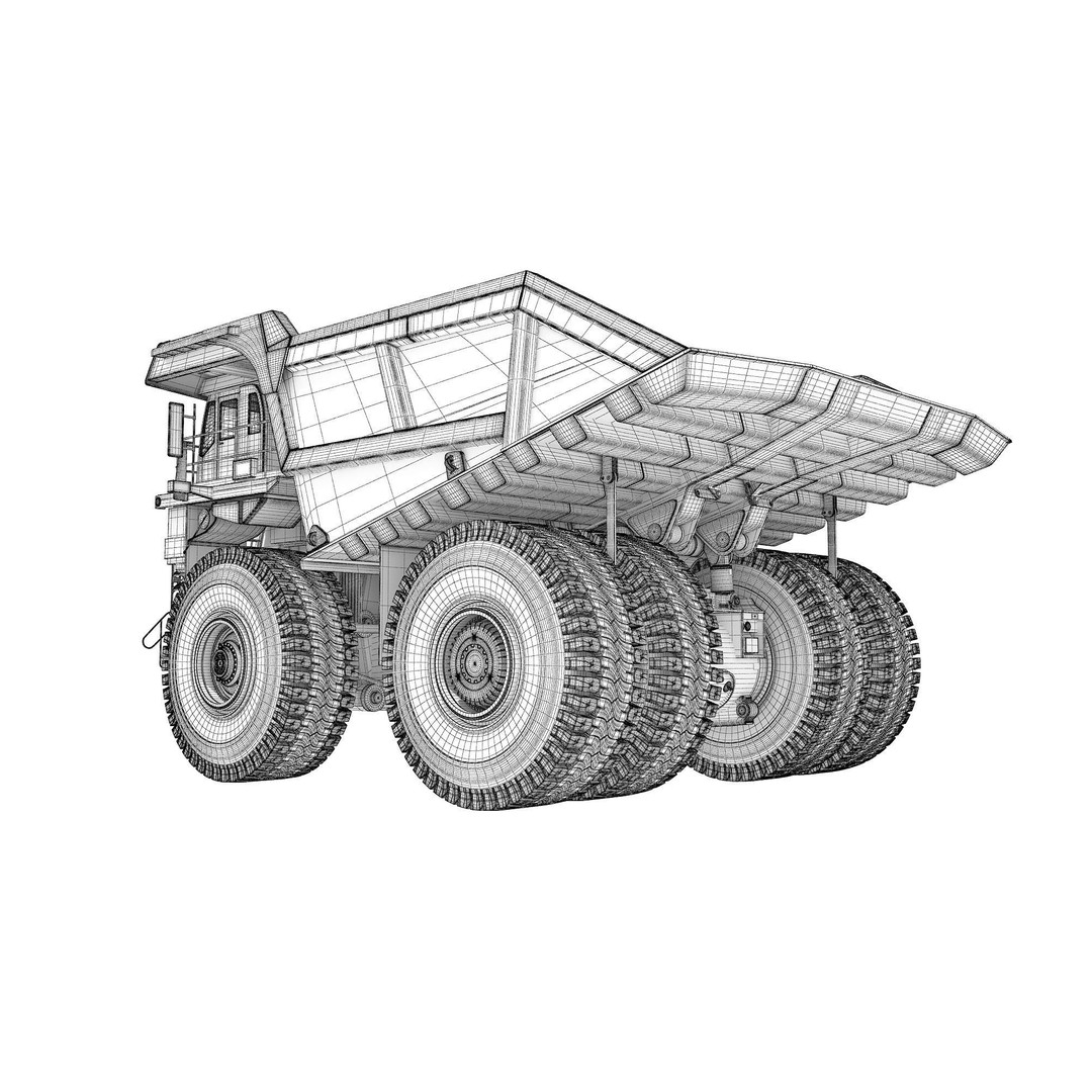 Off Highway Mining Dump Truck 3D Model – High Poly Game Asset, FBX, OBJ - View 19