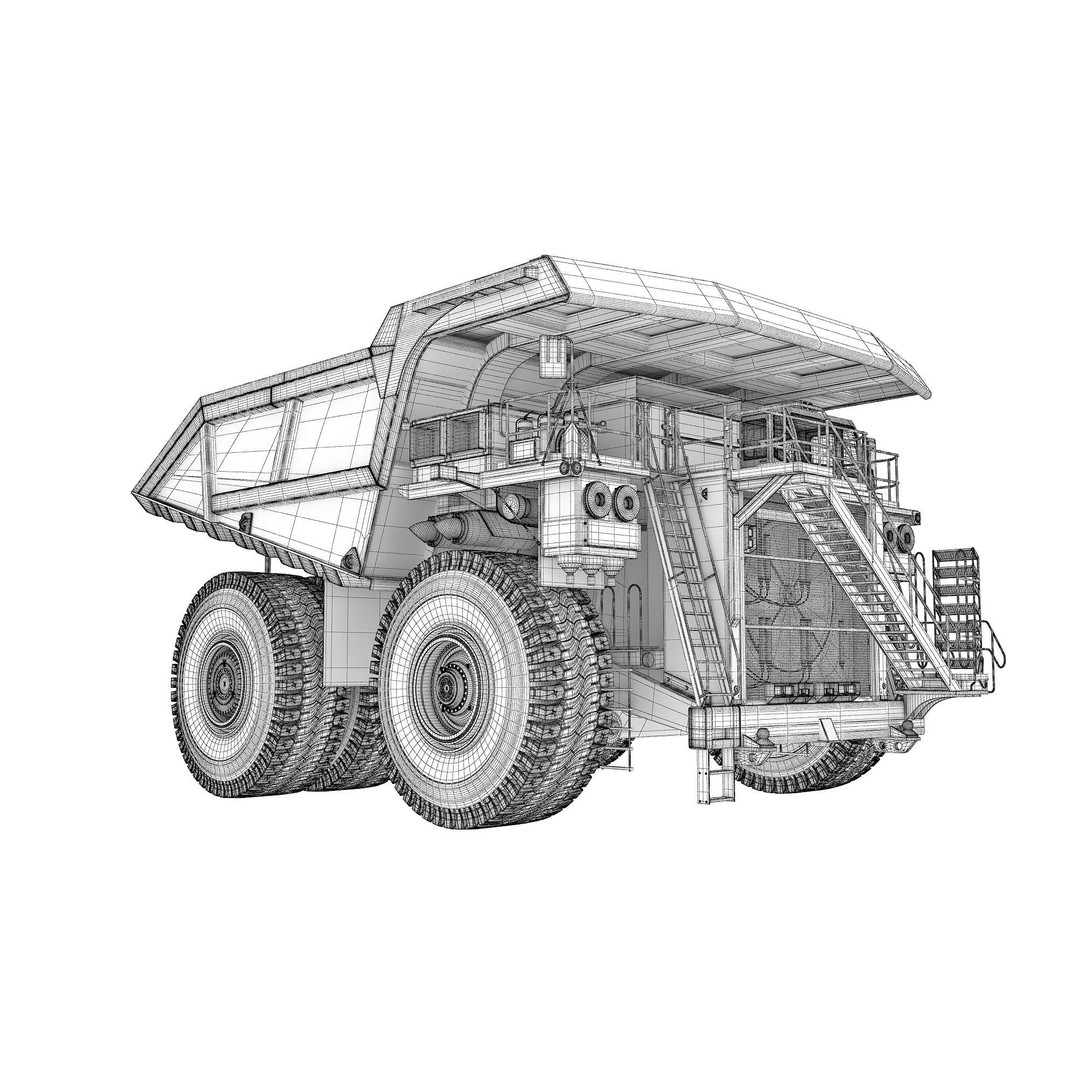 Off Highway Mining Dump Truck 3D Model – High Poly Game Asset, FBX, OBJ - View 21