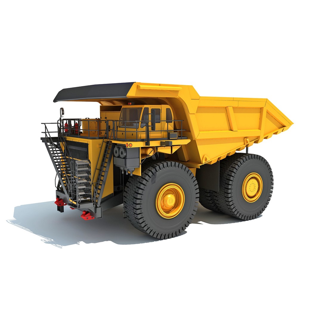 Off Highway Mining Dump Truck 3D Model – High Poly Game Asset, FBX, OBJ - View 3