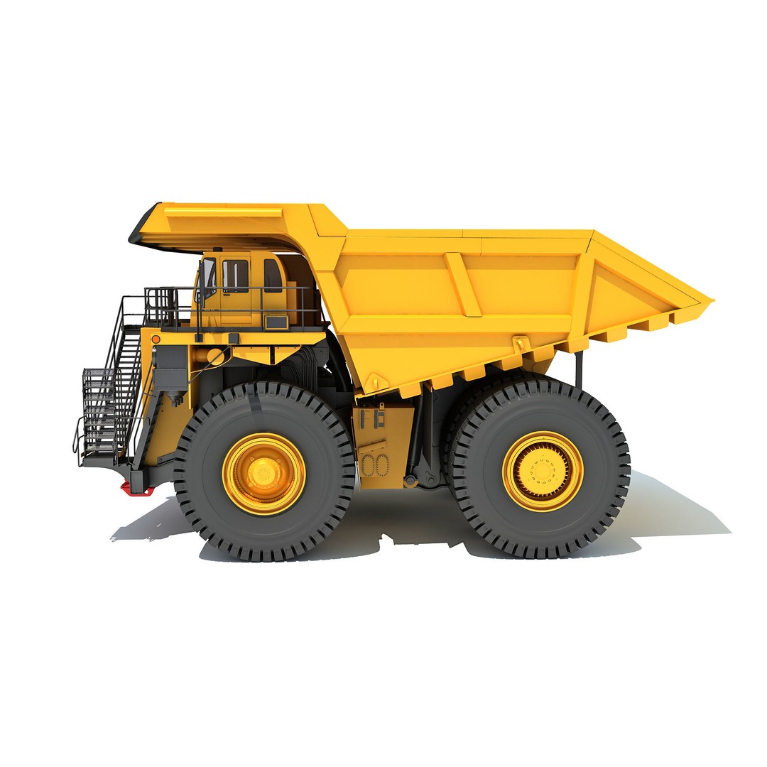 Off Highway Mining Dump Truck 3D Model – High Poly Game Asset, FBX, OBJ - View 4