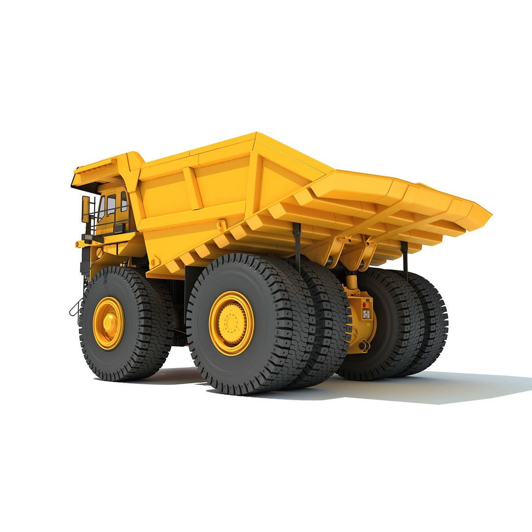 Off Highway Mining Dump Truck 3D Model – High Poly Game Asset, FBX, OBJ - View 5