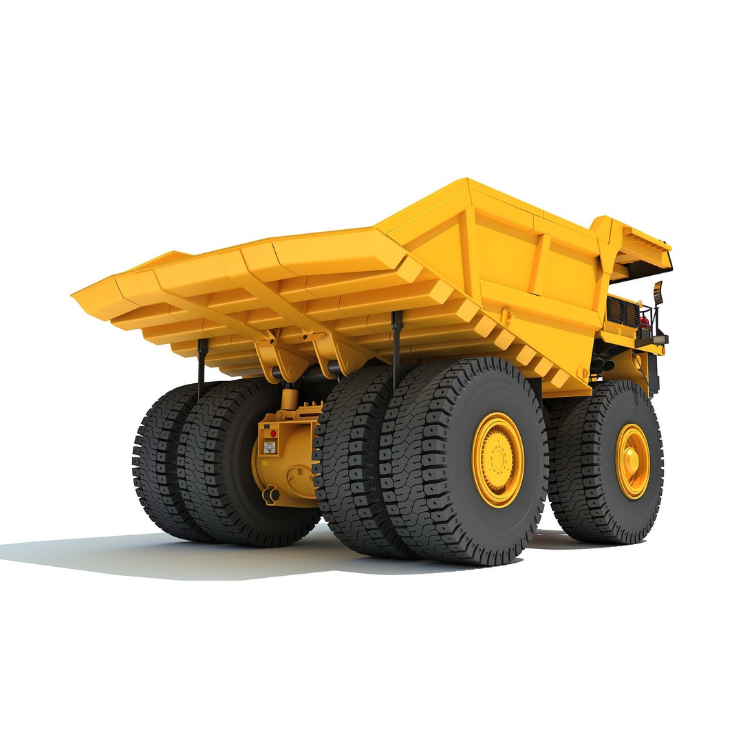 Off Highway Mining Dump Truck 3D Model – High Poly Game Asset, FBX, OBJ - View 7
