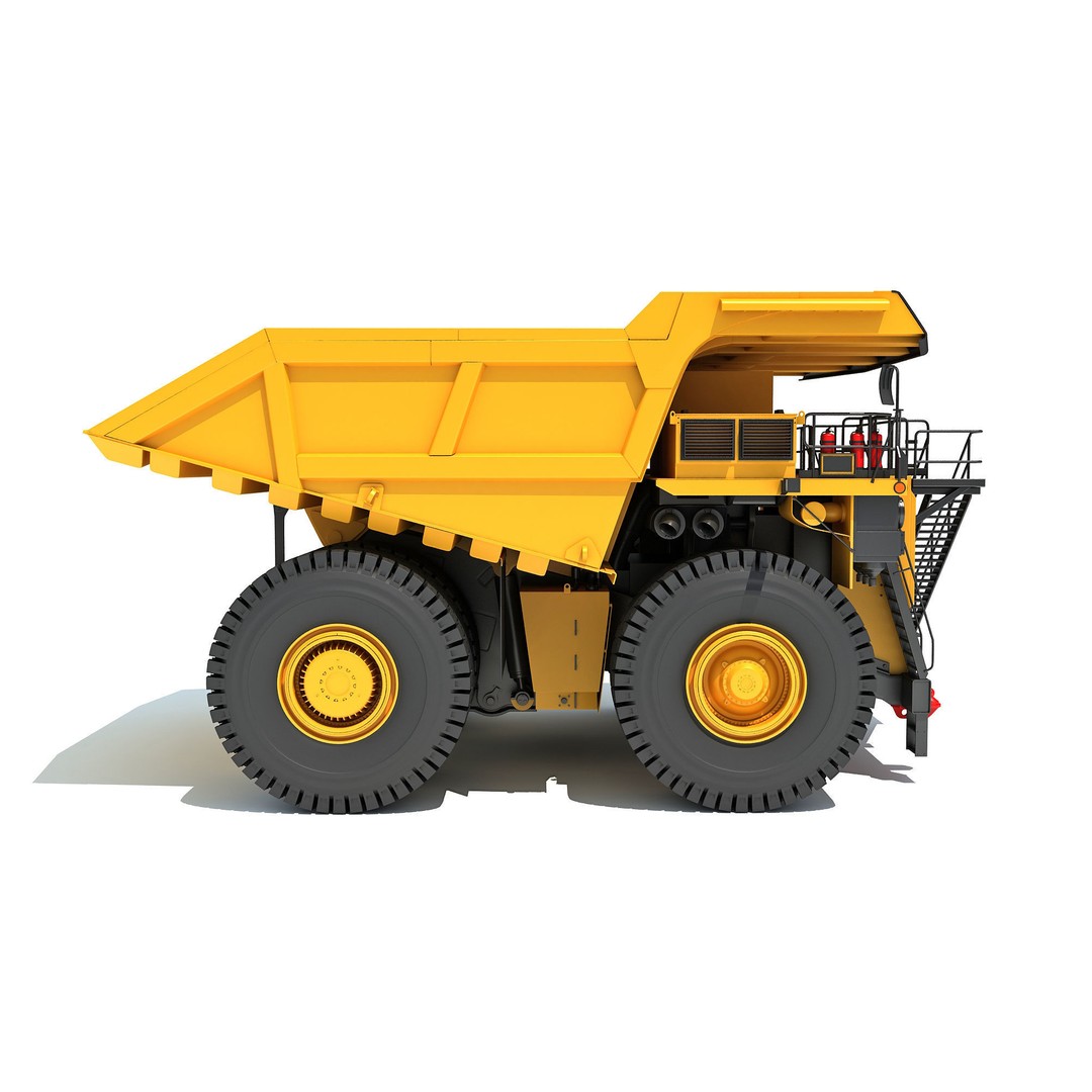 Off Highway Mining Dump Truck 3D Model – High Poly Game Asset, FBX, OBJ - View 9