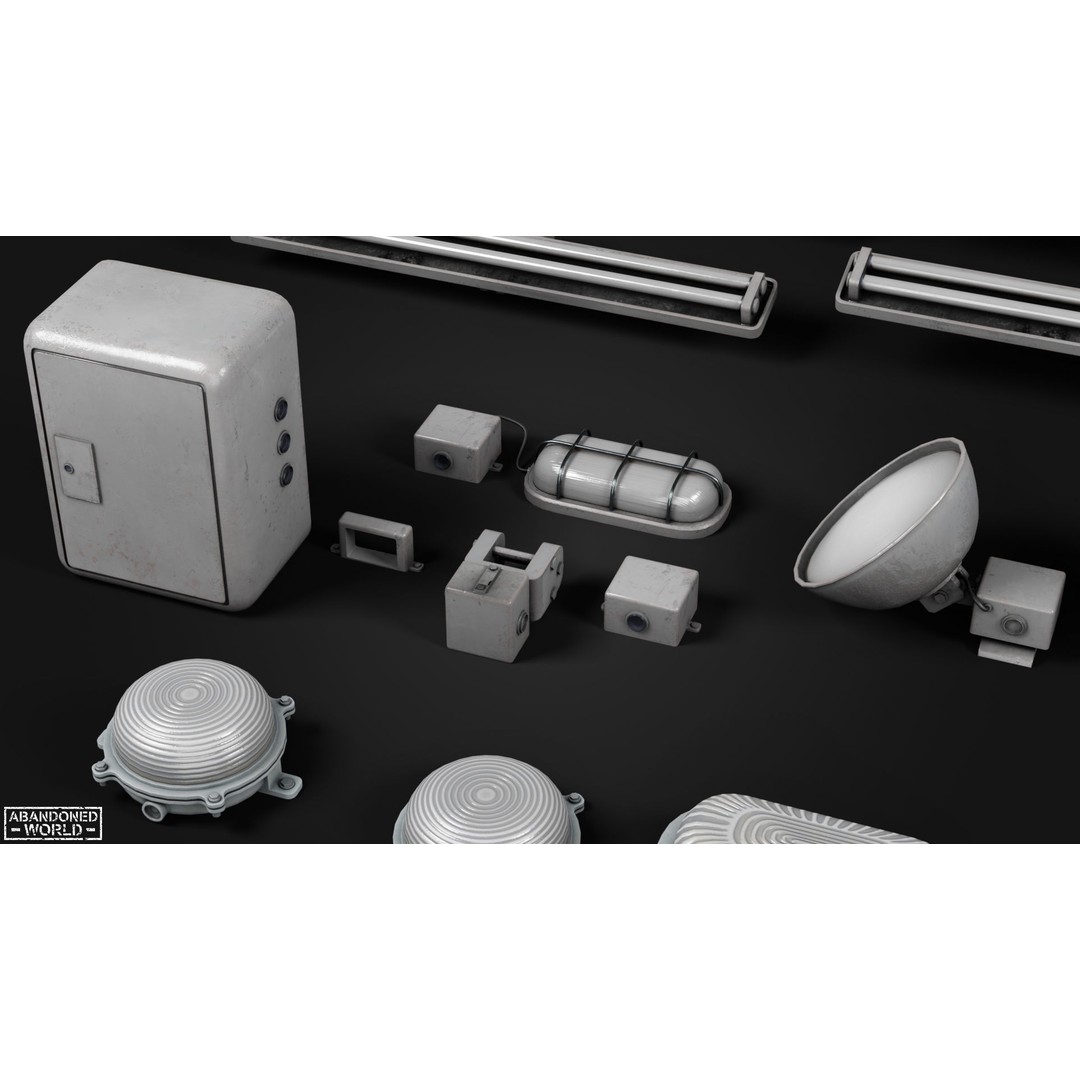 Old Industrial Lamps 3D Model – Low Poly Game Ready Asset for Unity, Blender - View 15