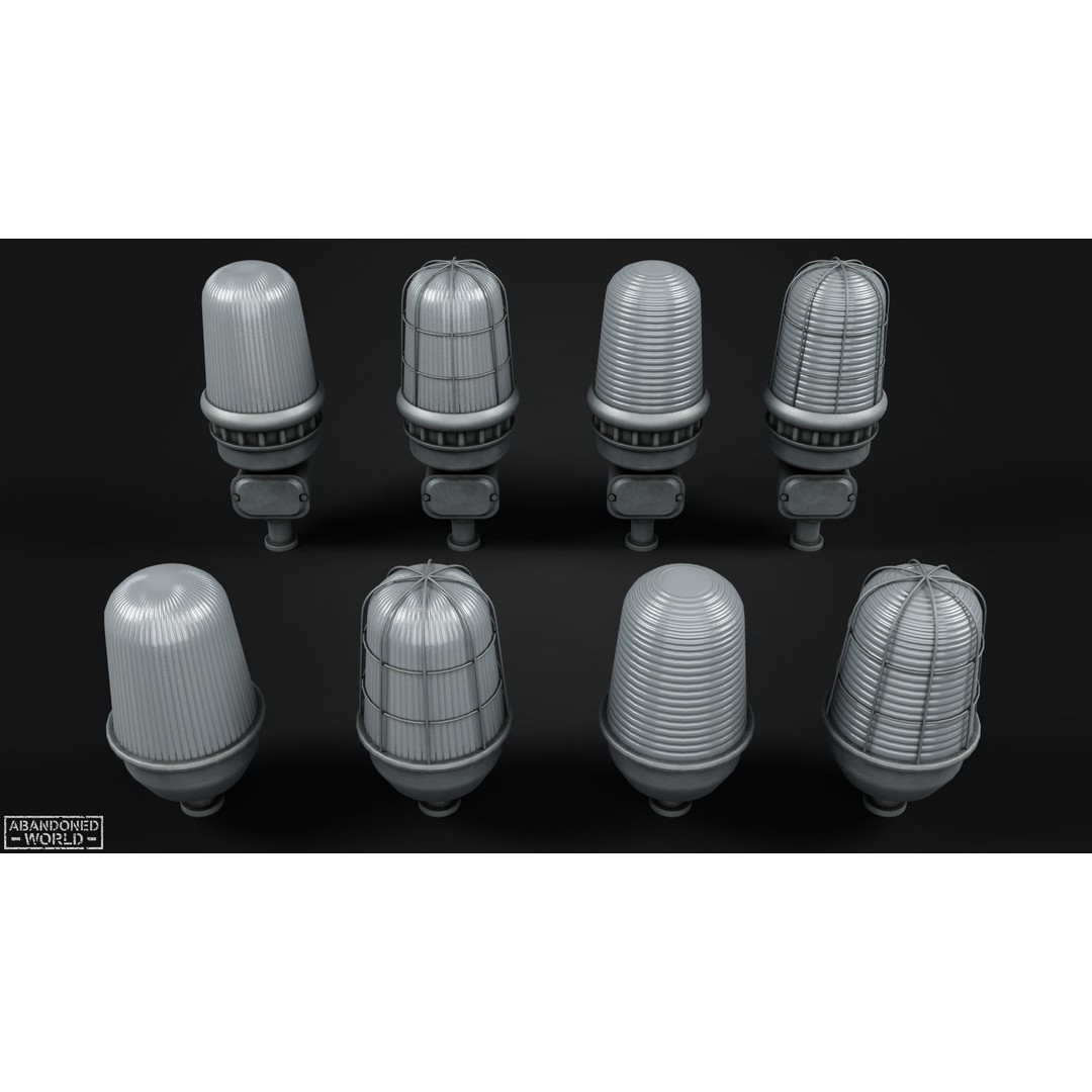 Old Industrial Lamps 3D Model – Low Poly Game Ready Asset for Unity, Blender - View 20