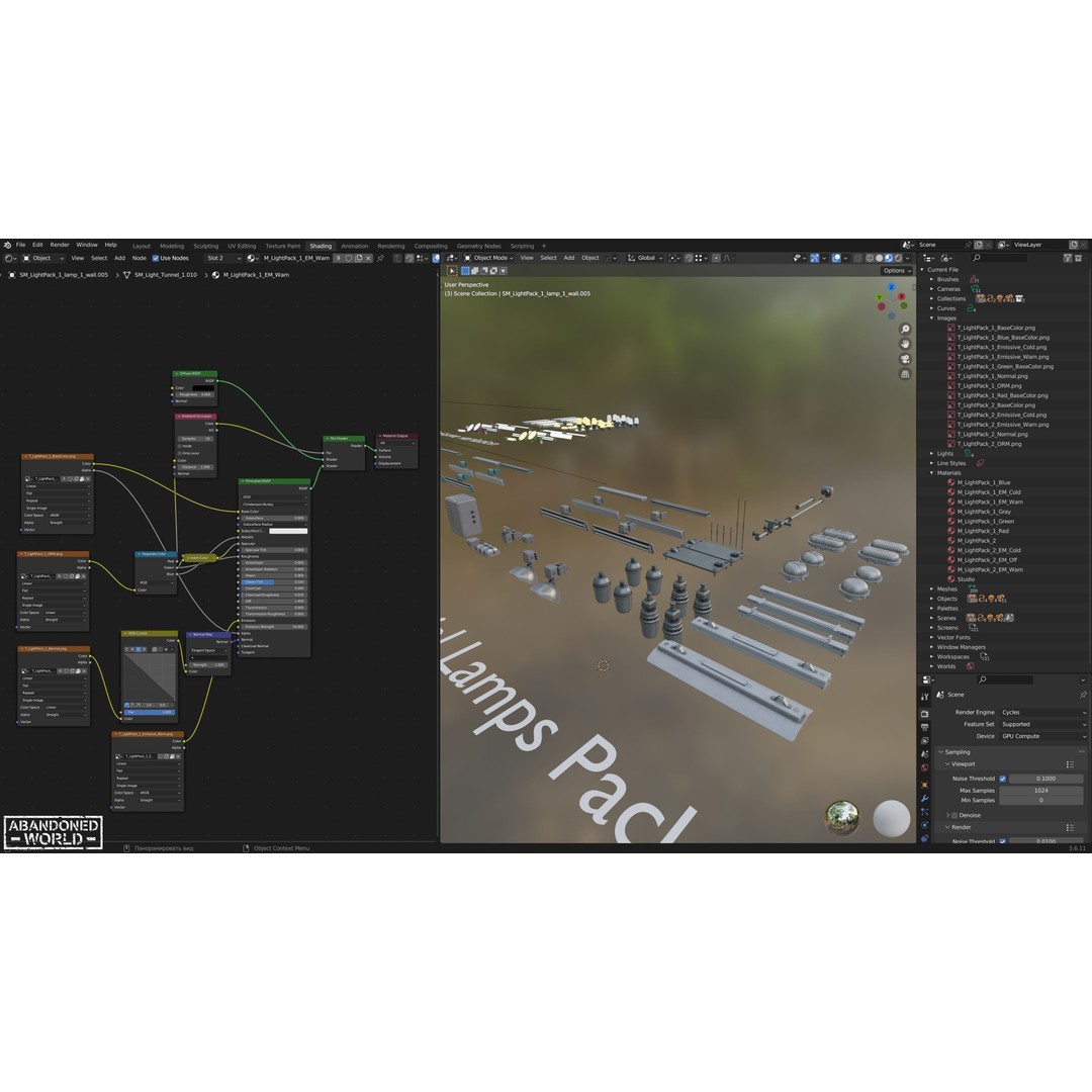 Old Industrial Lamps 3D Model – Low Poly Game Ready Asset for Unity, Blender - View 45