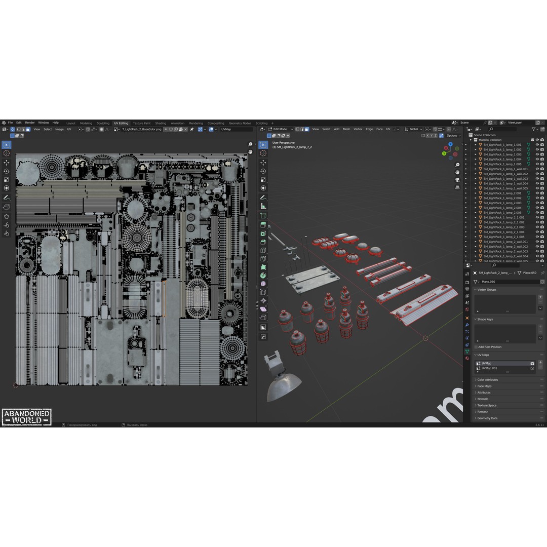 Old Industrial Lamps 3D Model – Low Poly Game Ready Asset for Unity, Blender - View 46
