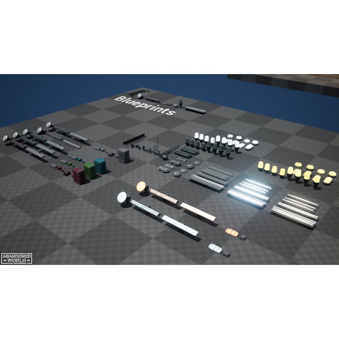 Old Industrial Lamps 3D Model – Low Poly Game Ready Asset for Unity, Blender - View 47