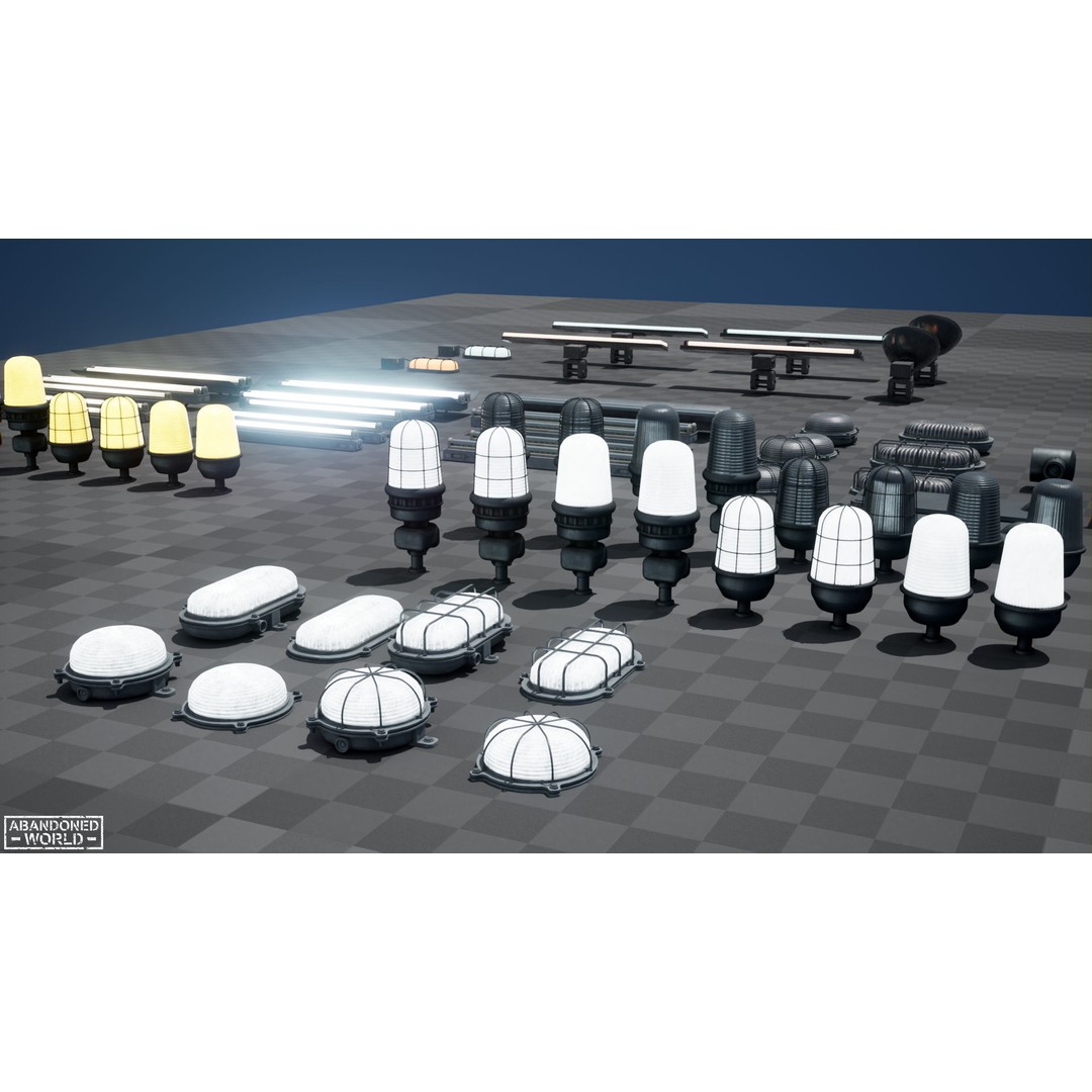 Old Industrial Lamps 3D Model – Low Poly Game Ready Asset for Unity, Blender - View 52