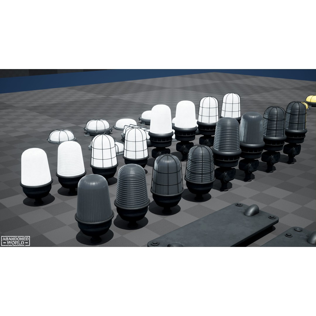 Old Industrial Lamps 3D Model – Low Poly Game Ready Asset for Unity, Blender - View 53