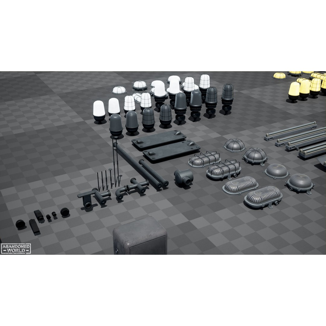 Old Industrial Lamps 3D Model – Low Poly Game Ready Asset for Unity, Blender - View 54