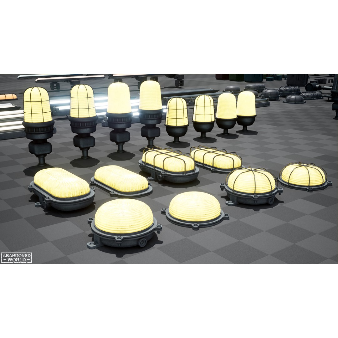 Old Industrial Lamps 3D Model – Low Poly Game Ready Asset for Unity, Blender - View 56