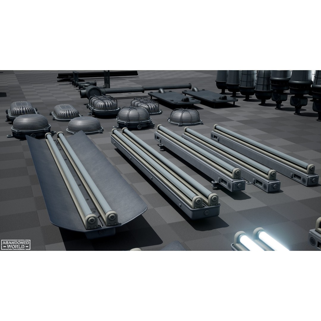 Old Industrial Lamps 3D Model – Low Poly Game Ready Asset for Unity, Blender - View 58