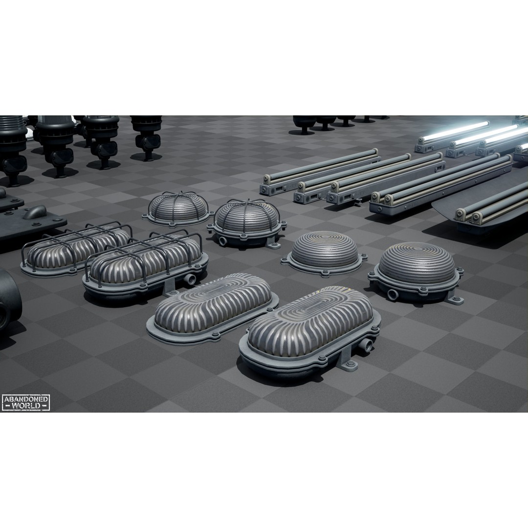 Old Industrial Lamps 3D Model – Low Poly Game Ready Asset for Unity, Blender - View 59