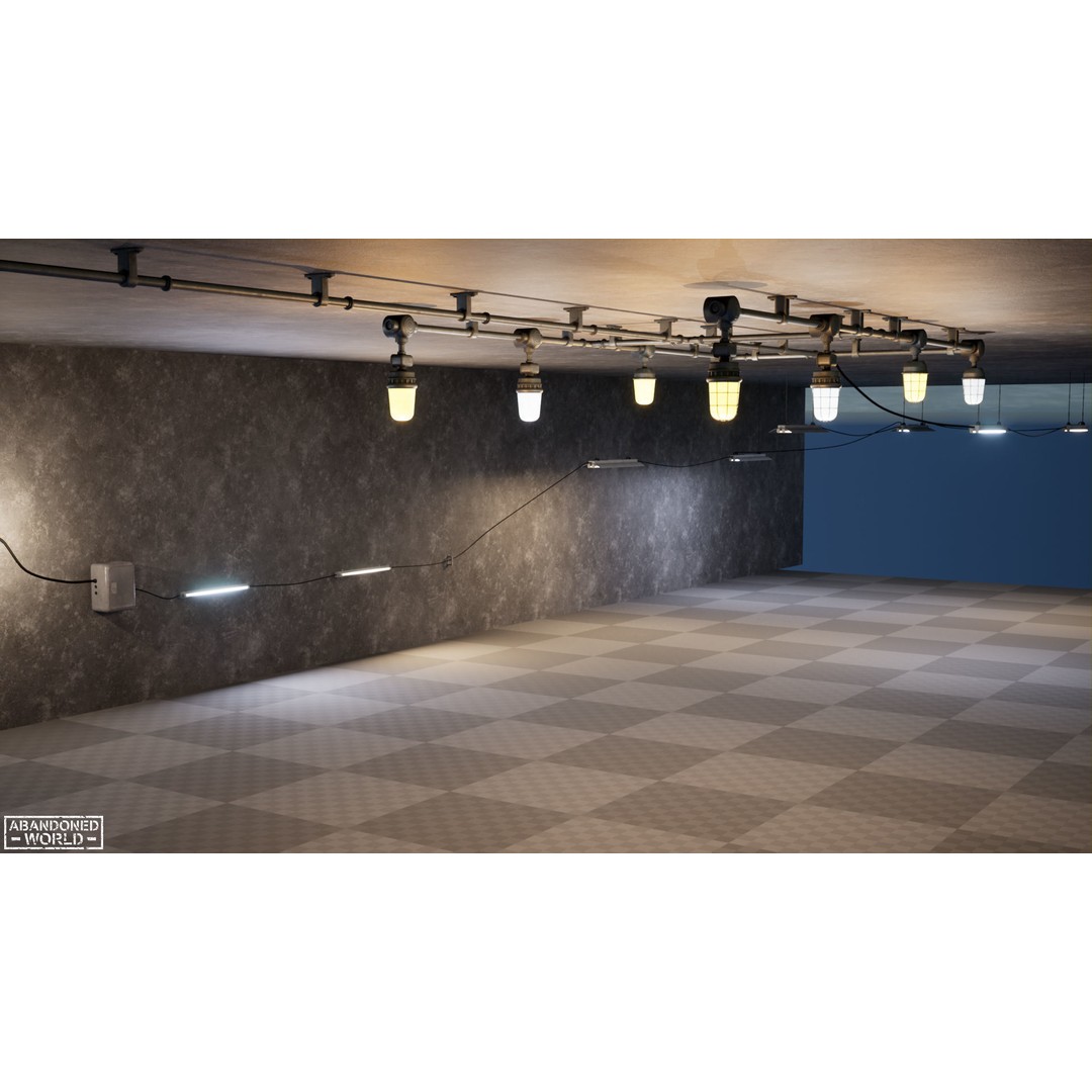 Old Industrial Lamps 3D Model – Low Poly Game Ready Asset for Unity, Blender - View 61