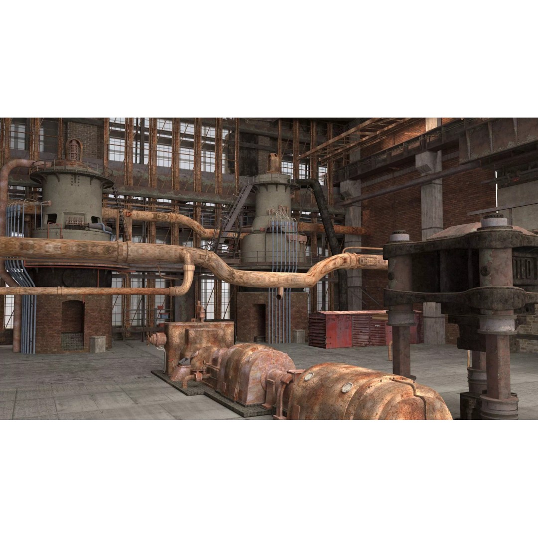 Abandoned Factory Building 3D Model – Photorealistic Interior, FBX, PBR - View 5