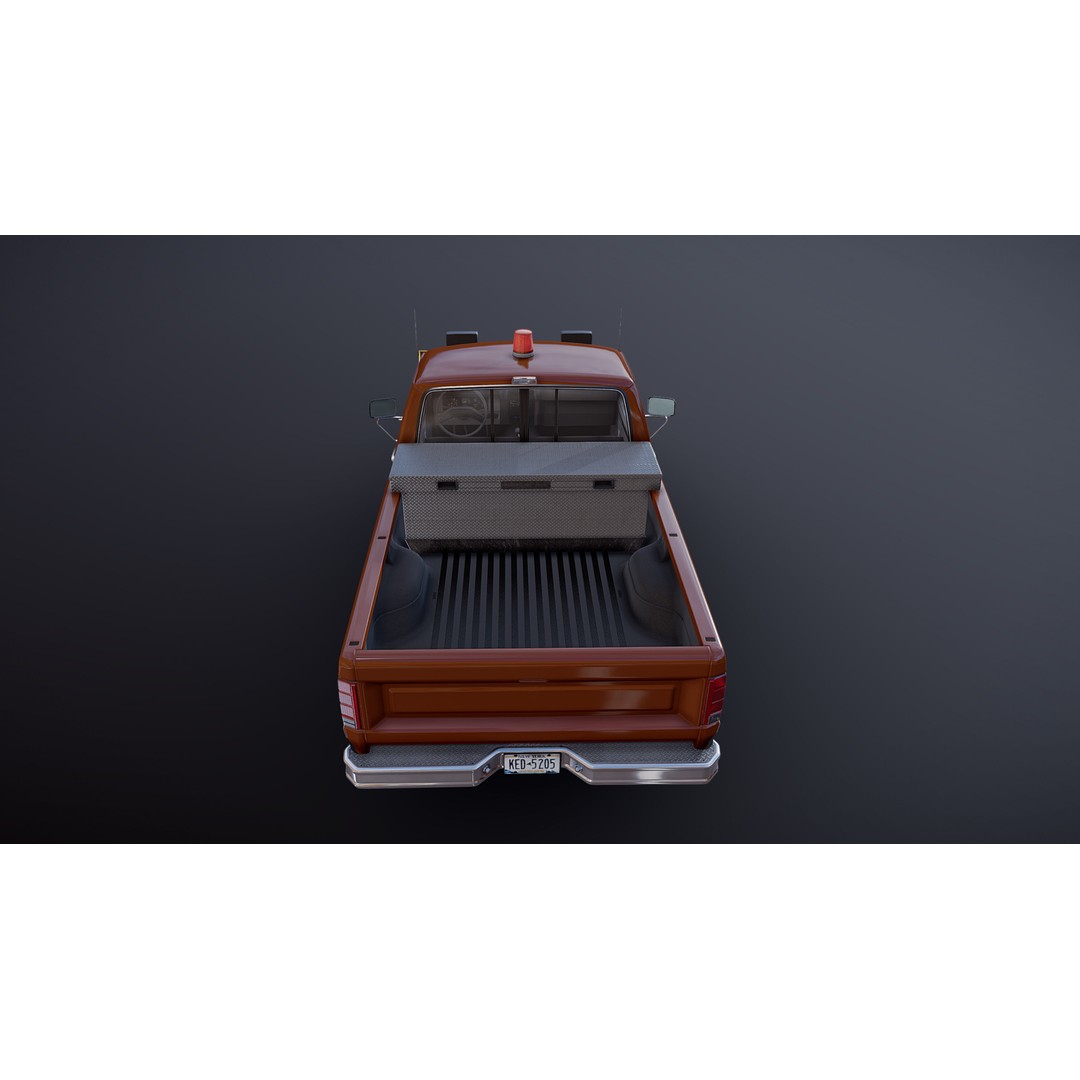 Snow Plow Pickup Truck 3D Model – Low Poly Game Asset, FBX - View 24