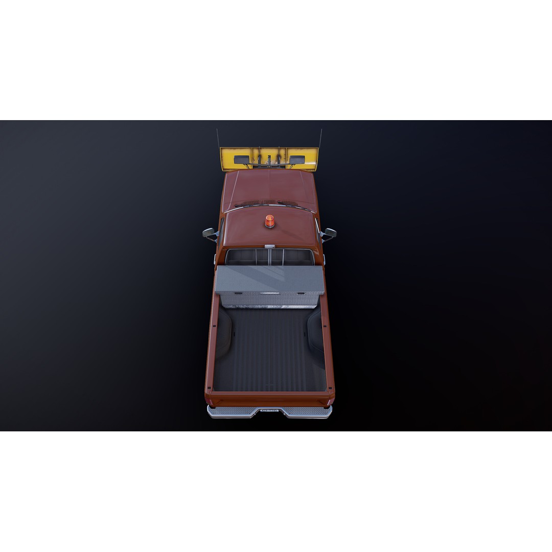Snow Plow Pickup Truck 3D Model – Low Poly Game Asset, FBX - View 25