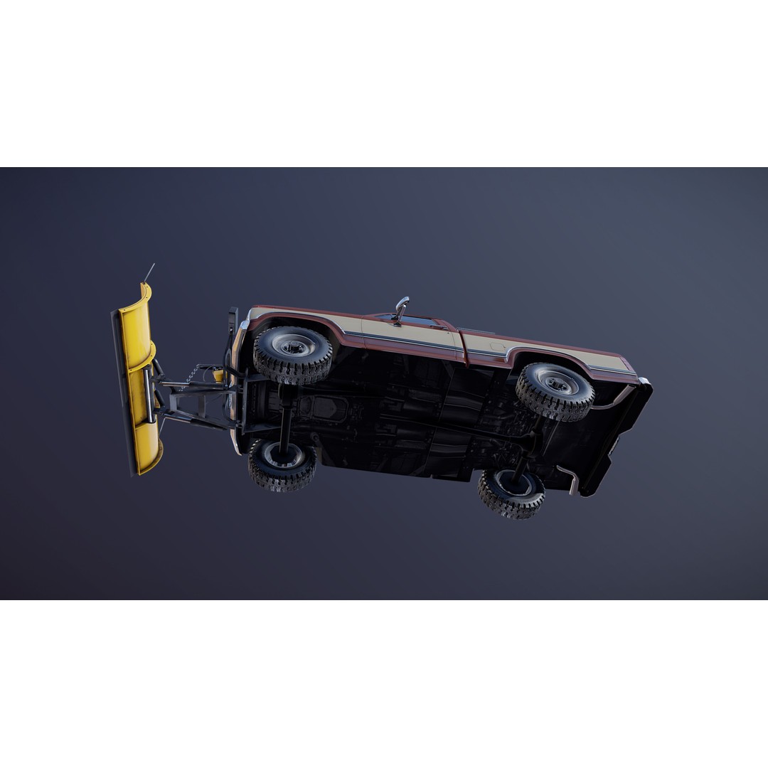 Snow Plow Pickup Truck 3D Model – Low Poly Game Asset, FBX - View 26