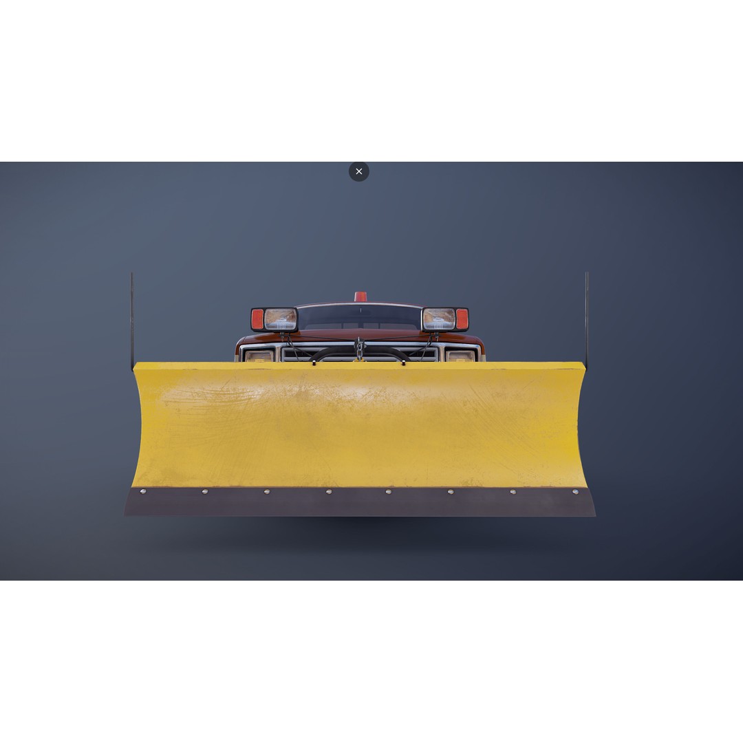 Snow Plow Pickup Truck 3D Model – Low Poly Game Asset, FBX - View 28